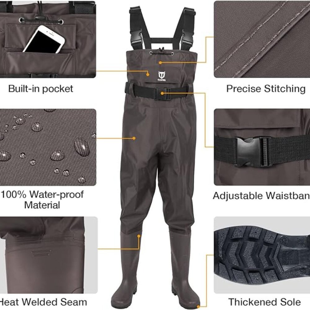 Men’s Chest Waders – Size 8 - New